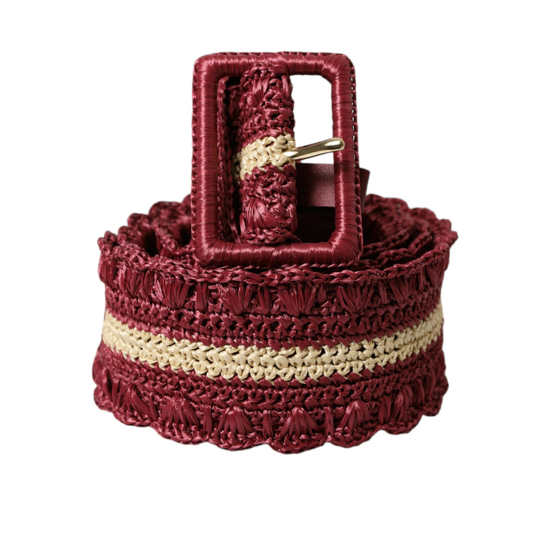 Dolce & Gabbana Maroon Elegance Canvas Waist Belt