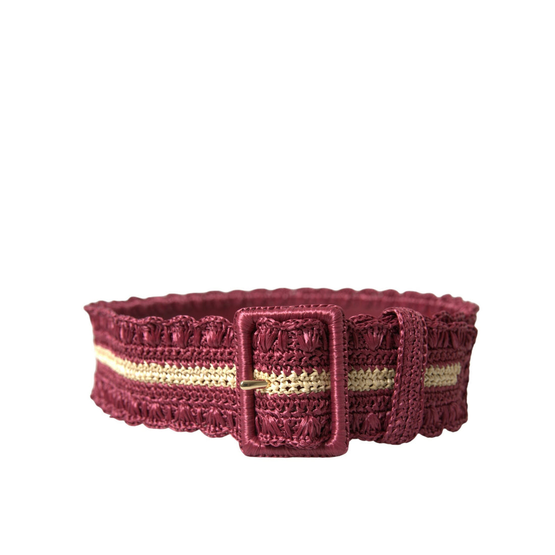 Dolce & Gabbana Maroon Elegance Canvas Waist Belt