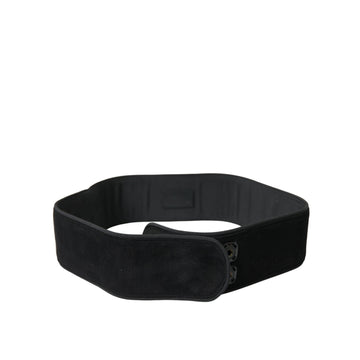 Dolce & Gabbana Elegant Suede Waist Belt in Timeless Black