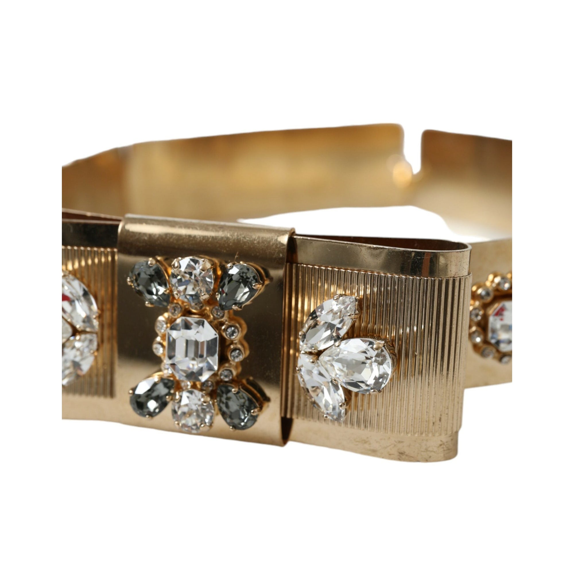 Dolce &amp; Gabbana Gold-Tone Crystal Embellished Waist Belt