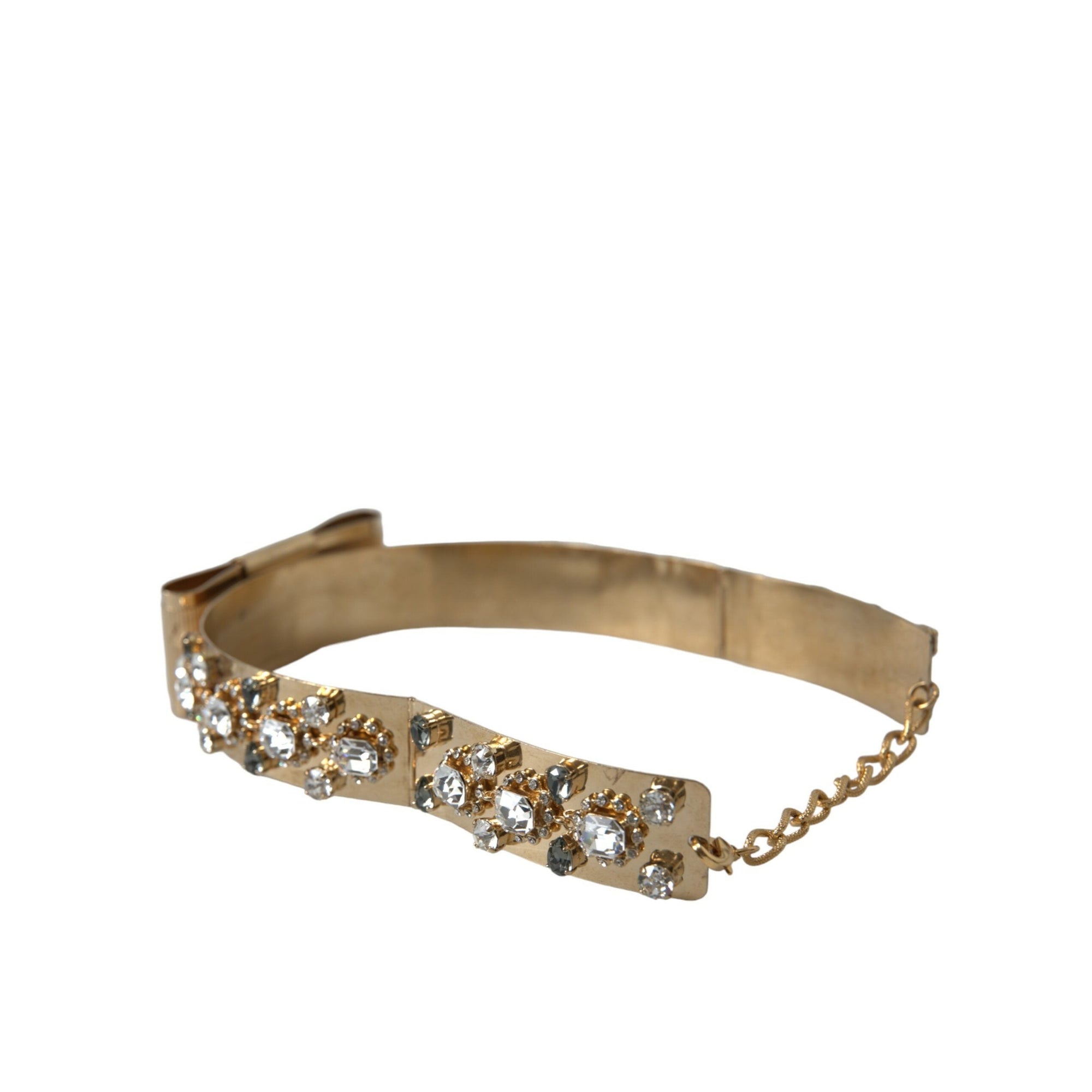 Dolce &amp; Gabbana Gold-Tone Crystal Embellished Waist Belt