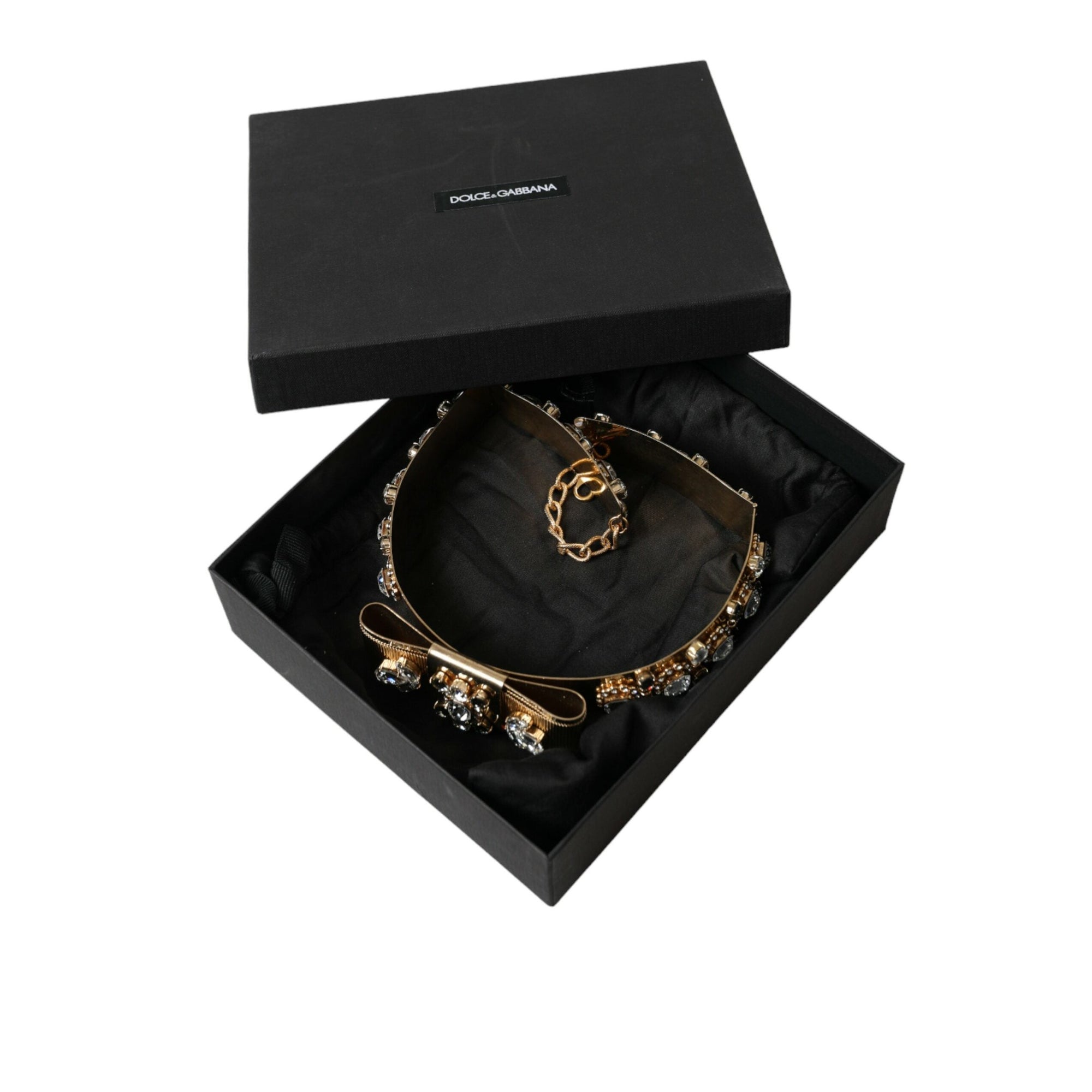 Dolce &amp; Gabbana Gold-Tone Crystal Embellished Waist Belt
