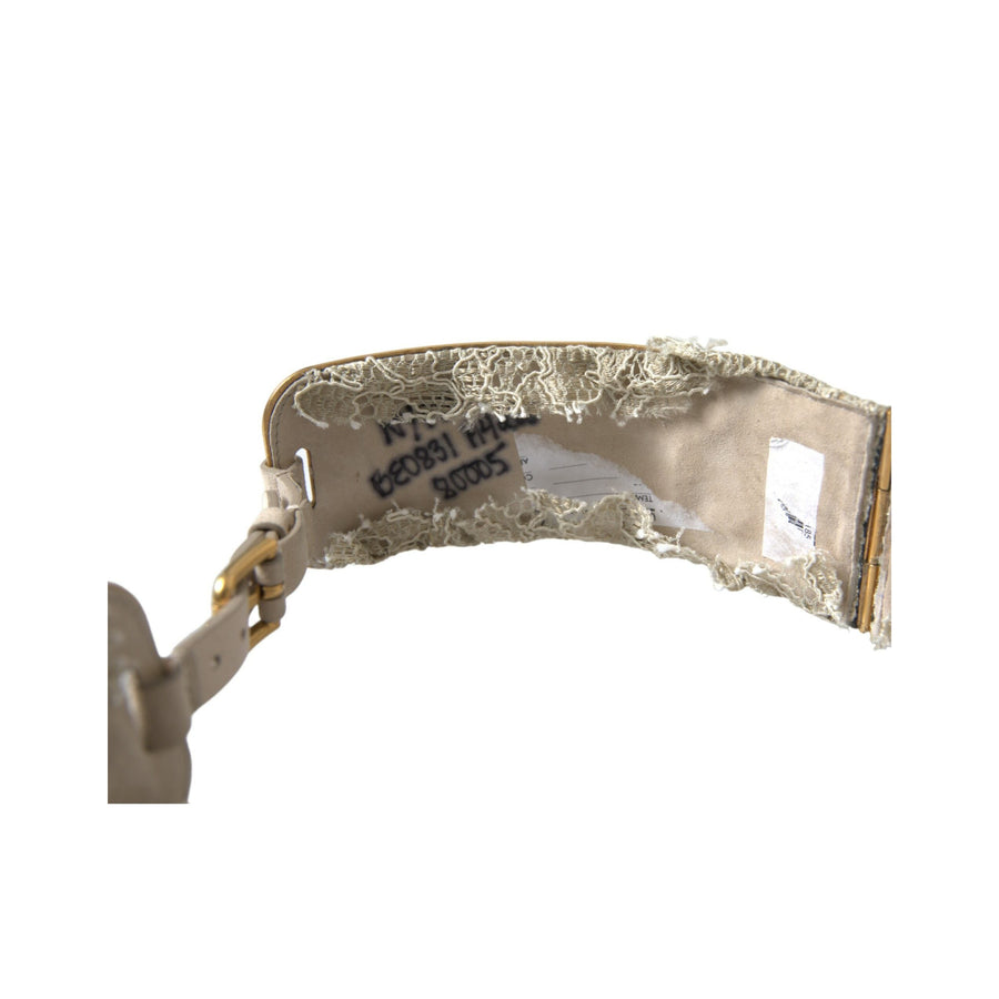 Dolce & Gabbana Elegant Gold-Tone Faux Pearl Floral Belt