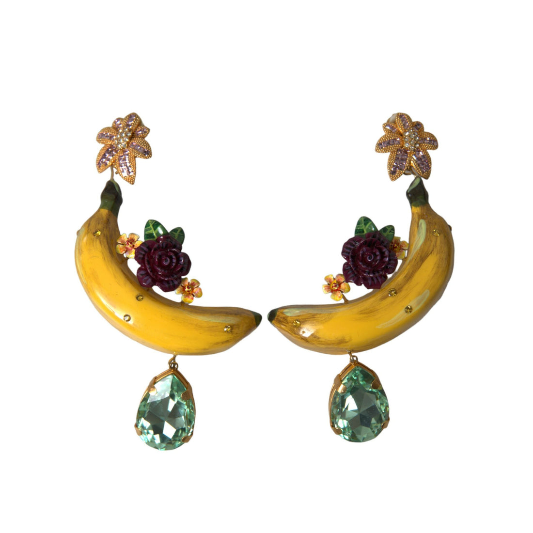 Dolce & Gabbana Chic Clip-on Banana Dangle Earrings