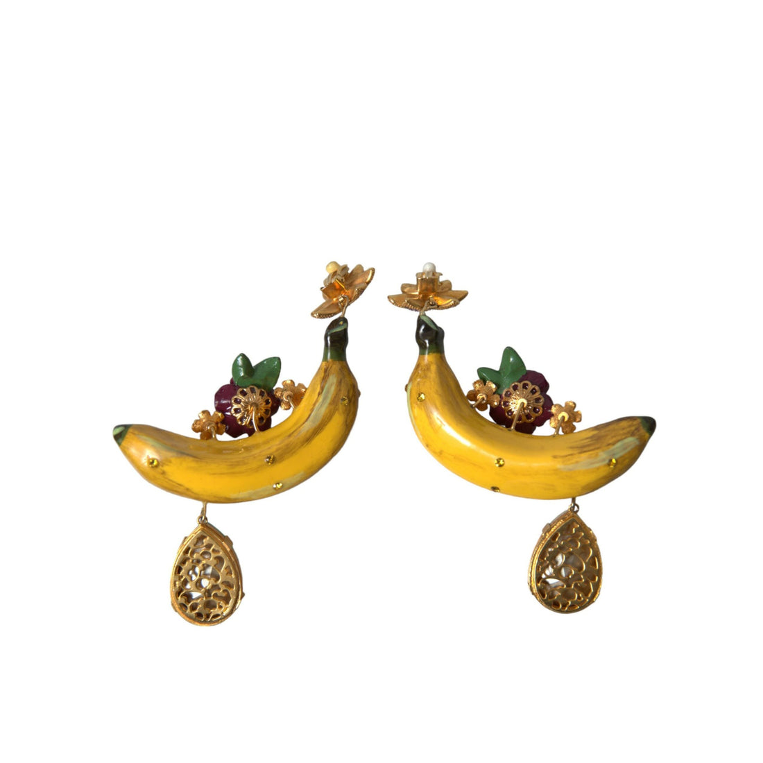 Dolce & Gabbana Chic Clip-on Banana Dangle Earrings