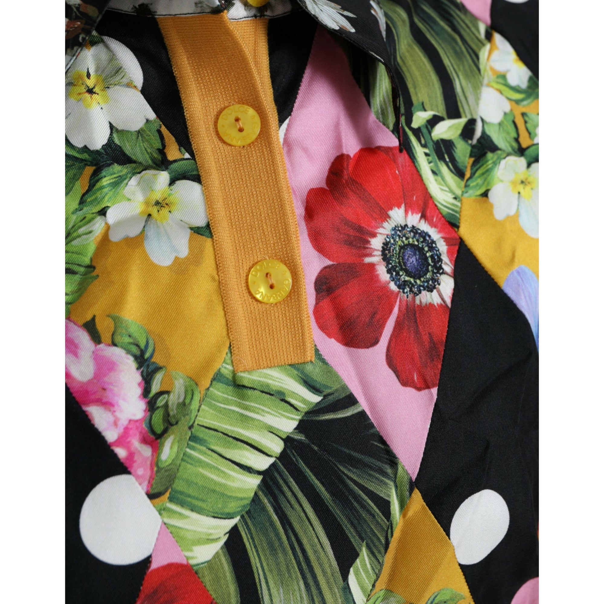 Dolce &amp; Gabbana Multicolor Cashmere-Silk Blend Henley Sweater