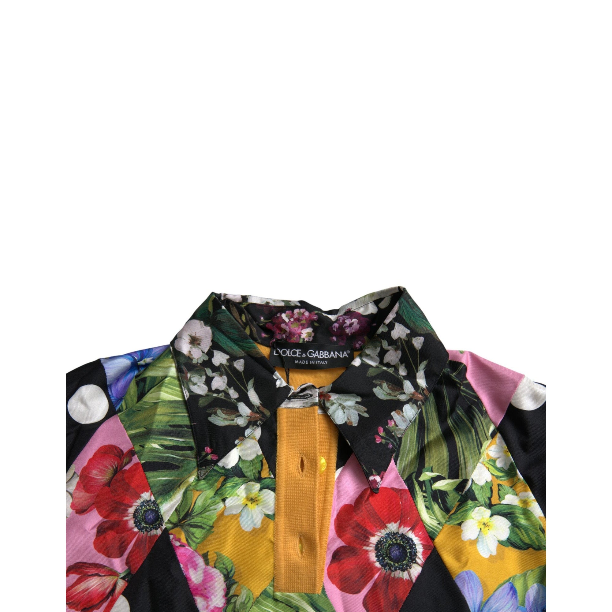 Dolce &amp; Gabbana Multicolor Cashmere-Silk Blend Henley Sweater