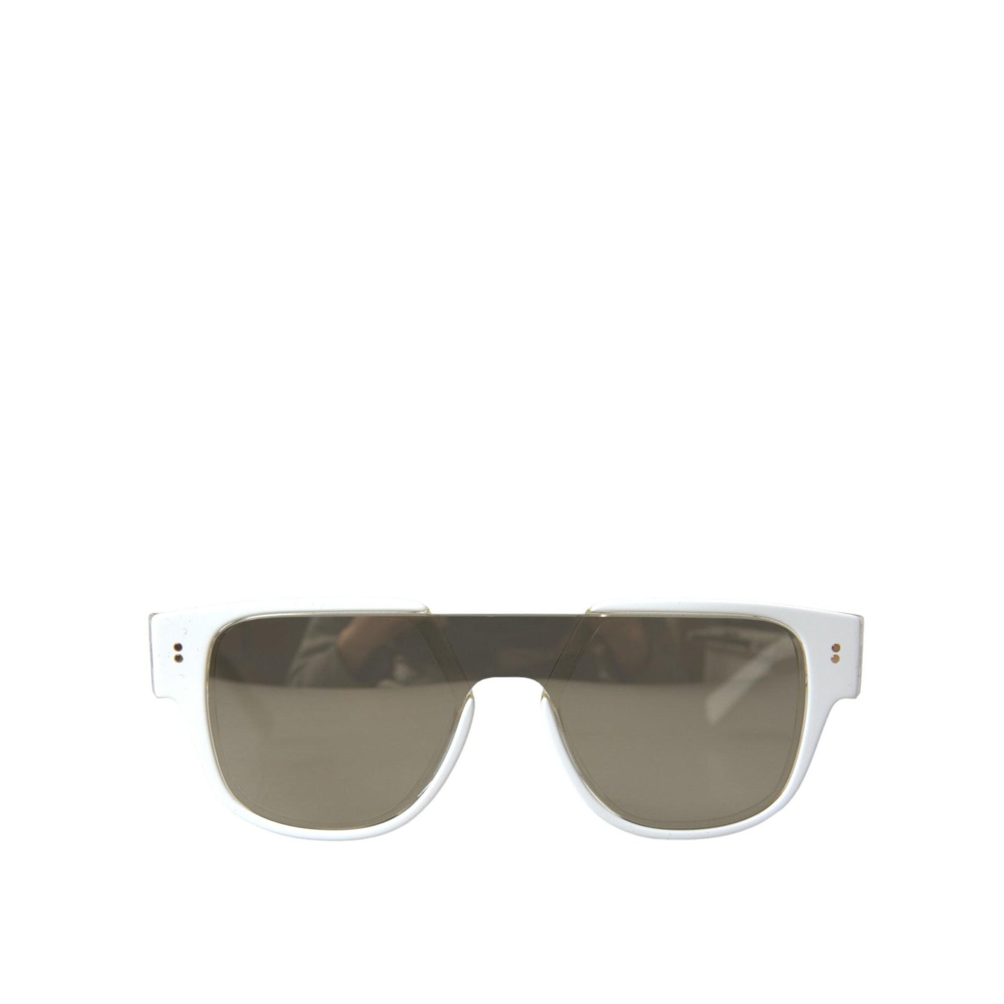 Dolce &amp; Gabbana Chic White Acetate Designer Sunglasses