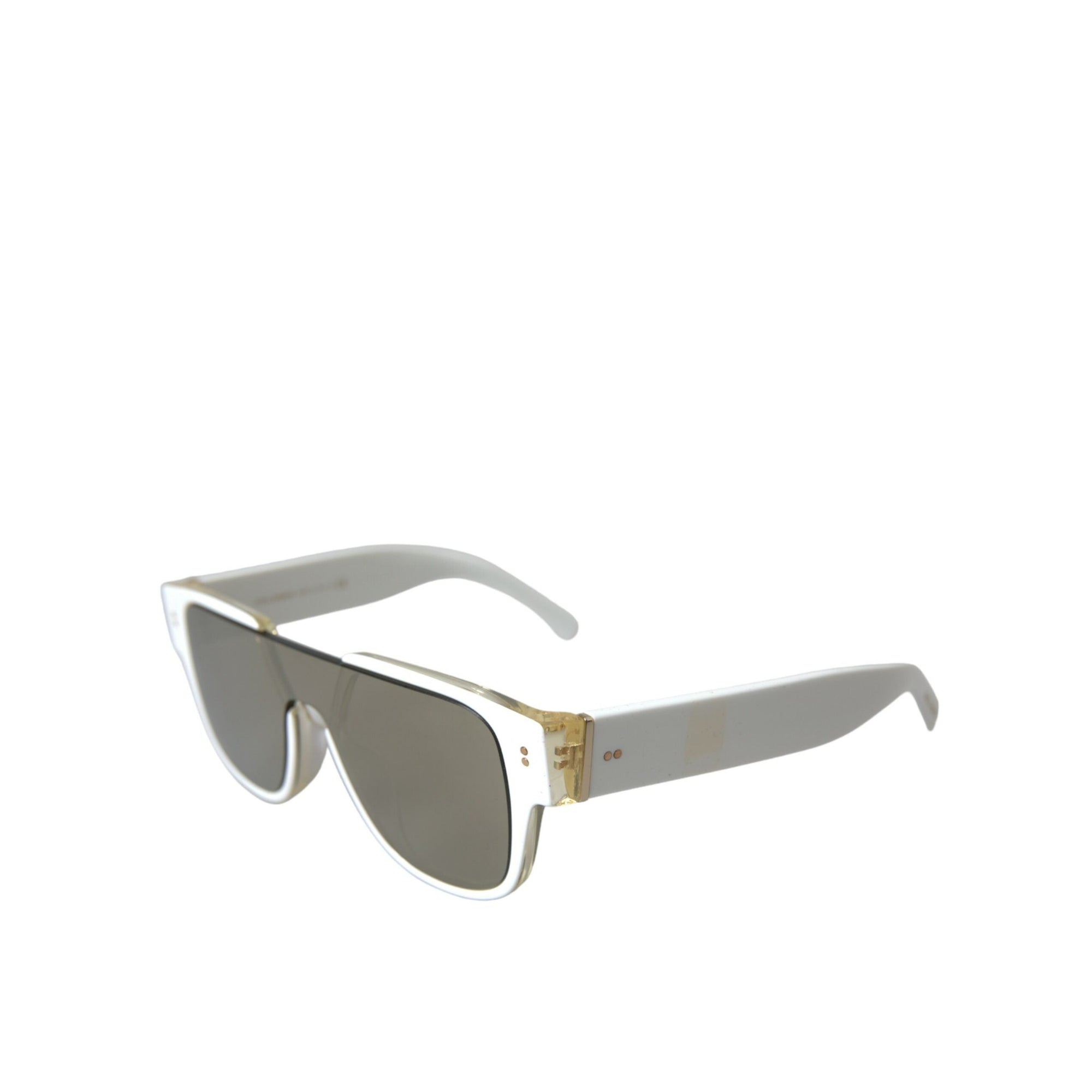 Dolce &amp; Gabbana Chic White Acetate Designer Sunglasses