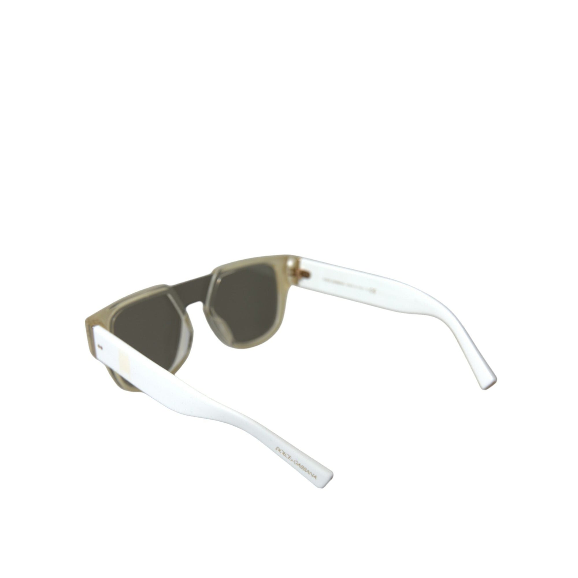 Dolce &amp; Gabbana Chic White Acetate Designer Sunglasses