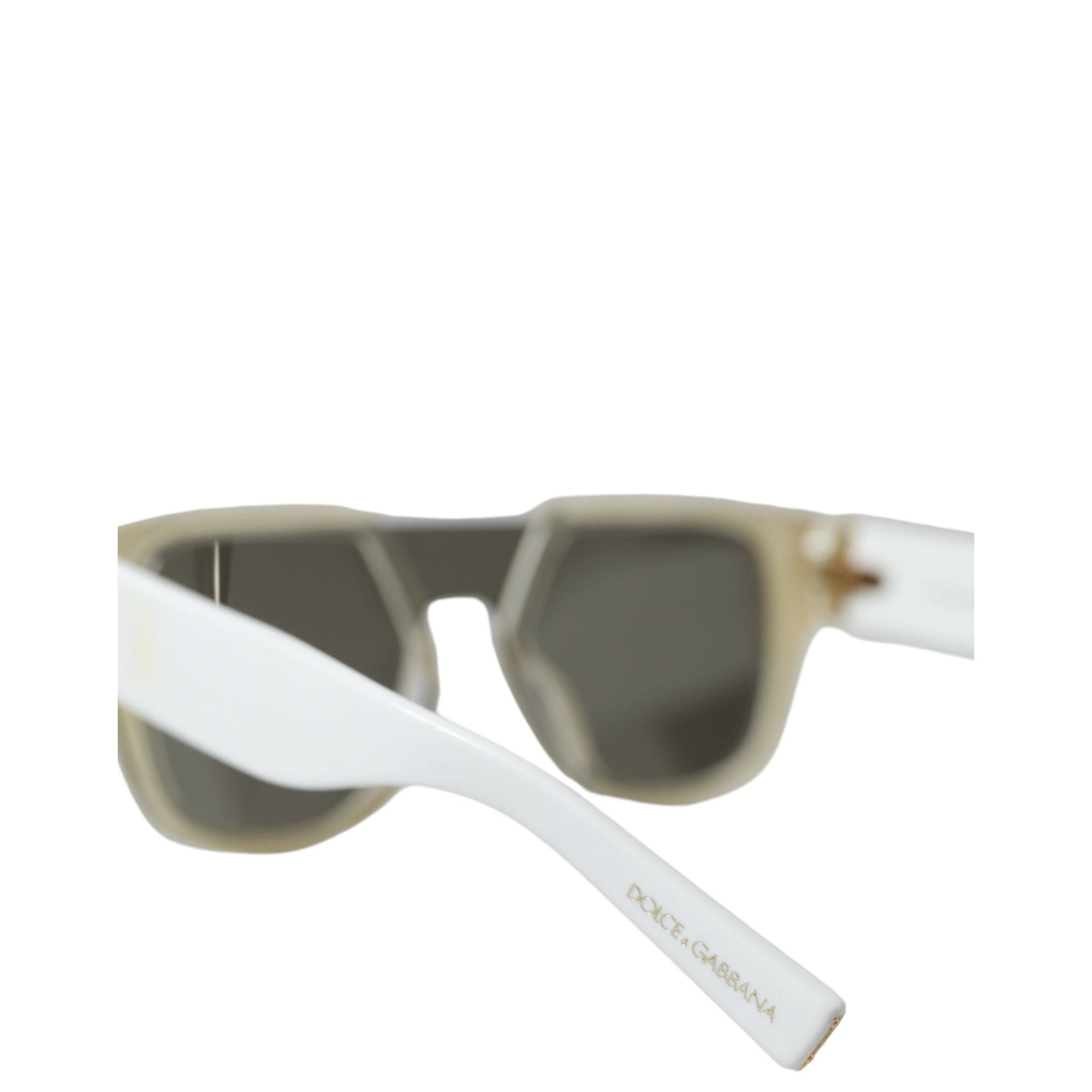Dolce &amp; Gabbana Chic White Acetate Designer Sunglasses