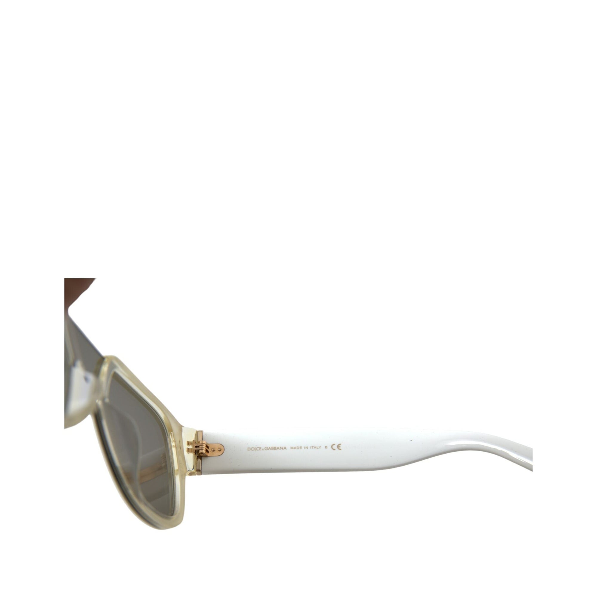Dolce &amp; Gabbana Chic White Acetate Designer Sunglasses