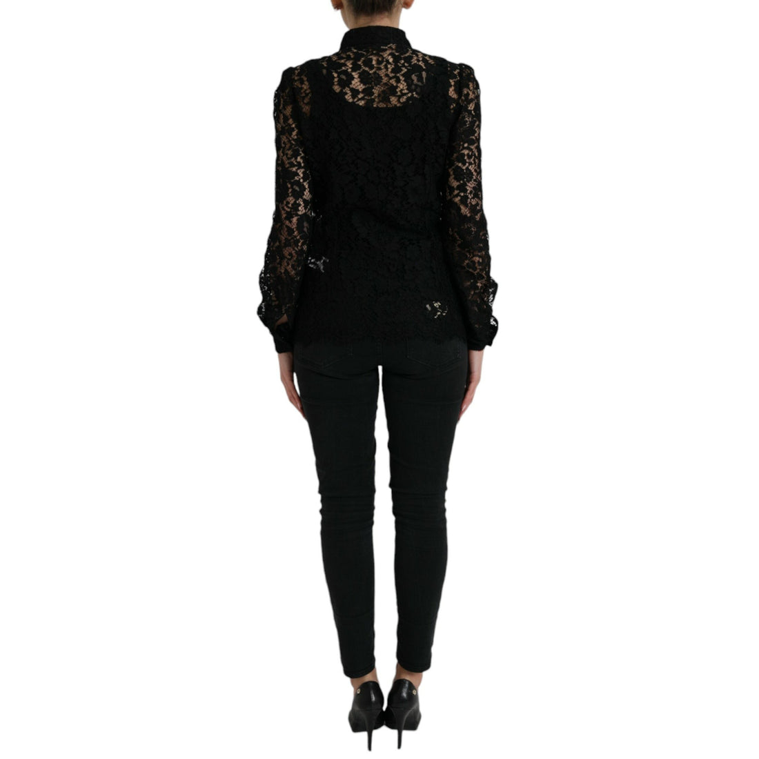 Dolce & Gabbana Elegant Floral Lace Blouse Top