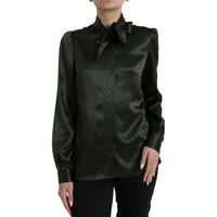 Dolce & Gabbana Elegant Silk Ascot Collar Blouse