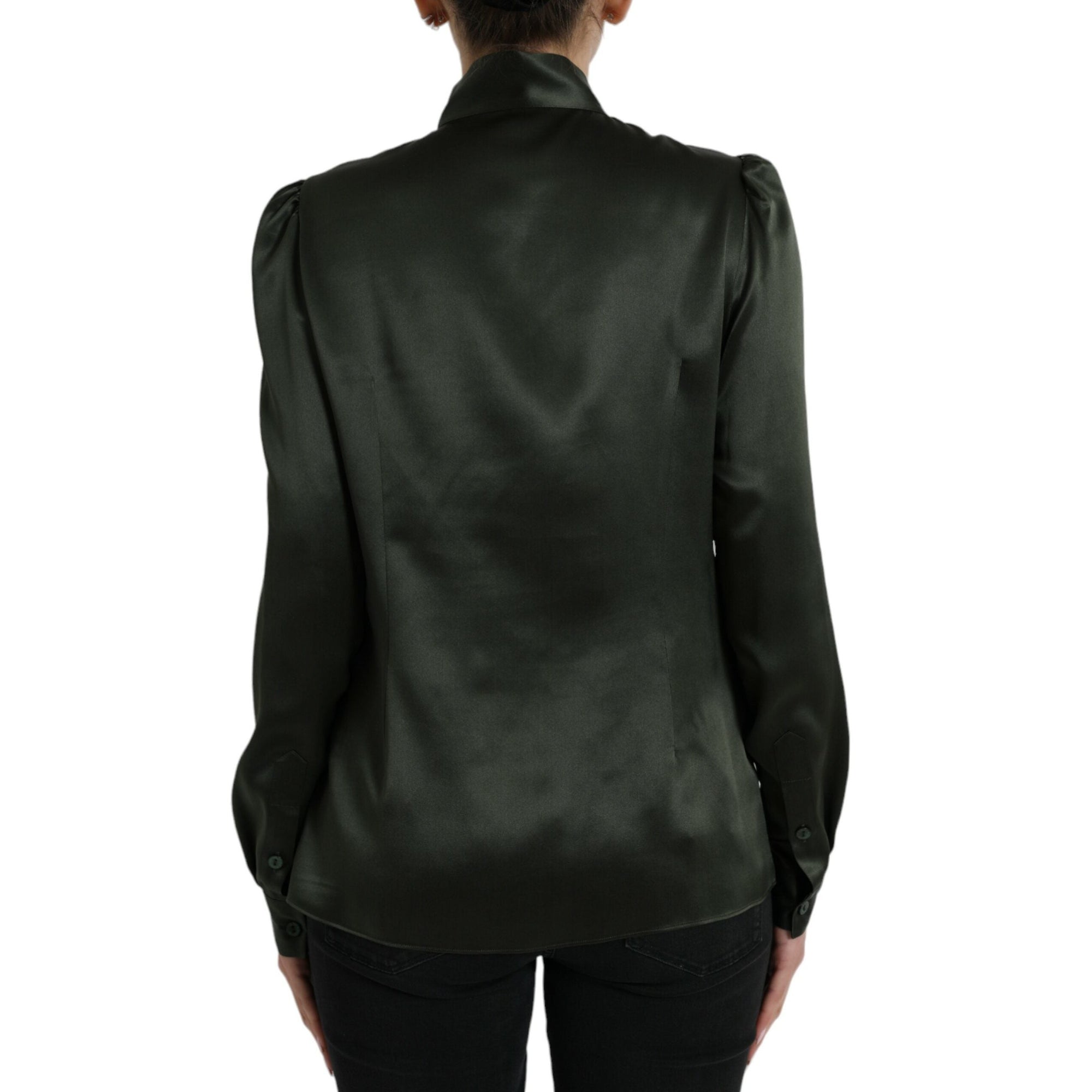 Dolce &amp; Gabbana Elegant Silk Ascot Collar Blouse