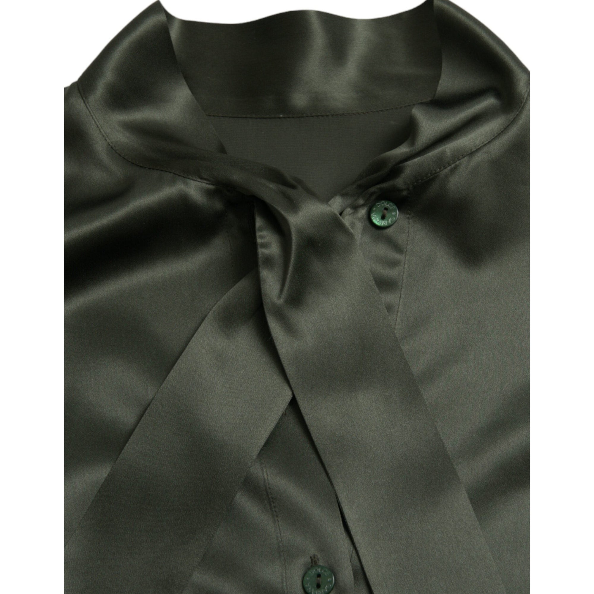 Dolce &amp; Gabbana Elegant Silk Ascot Collar Blouse