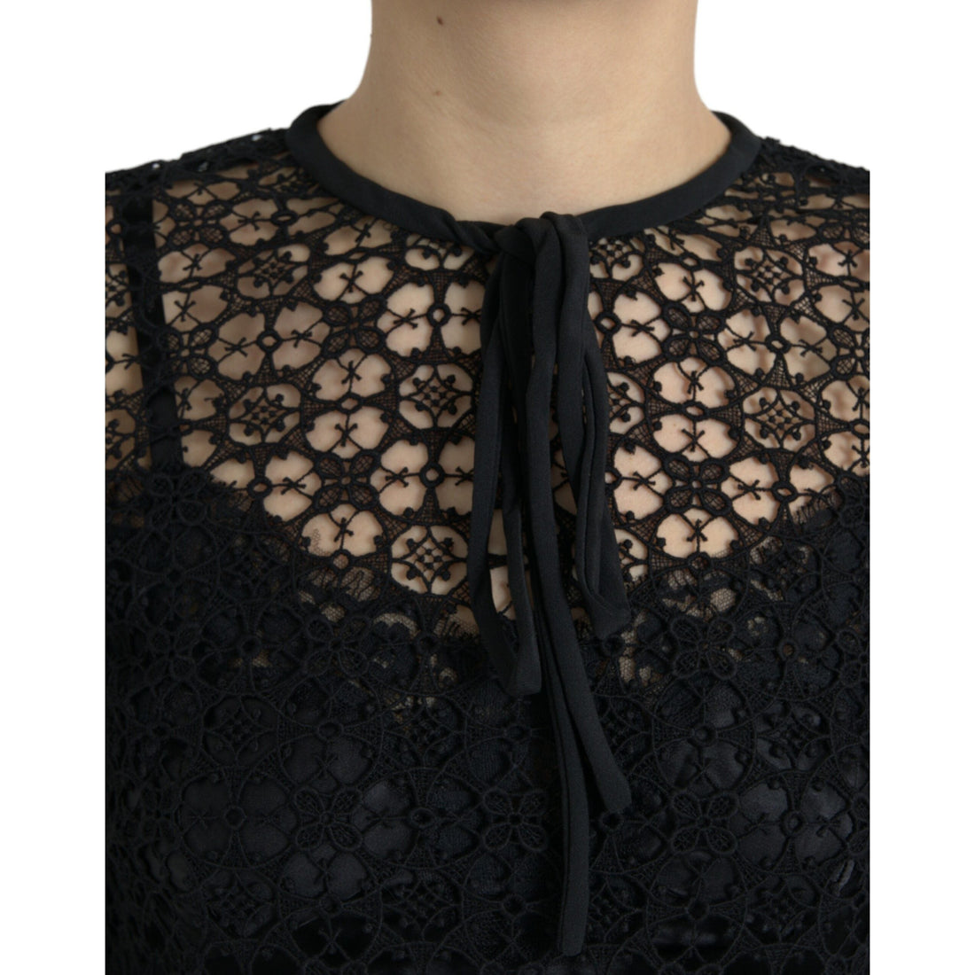 Dolce & Gabbana Elegant Floral Lace Blouse Top