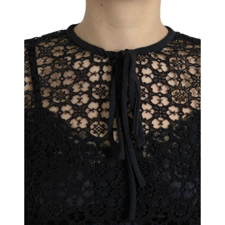 Dolce & Gabbana Elegant Floral Lace Blouse Top