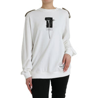 Dolce & Gabbana Chic Black and White Crew Neck Sweater