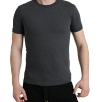 Dolce & Gabbana Elegant Dark Gray Crew Neck Tee