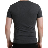 Dolce & Gabbana Elegant Dark Gray Crew Neck Tee