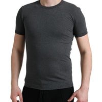 Dolce & Gabbana Elegant Dark Gray Crew Neck Tee