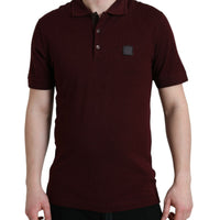 Dolce & Gabbana Elegant Maroon Cotton Blend Polo Tee