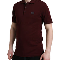 Dolce & Gabbana Elegant Maroon Cotton Blend Polo Tee