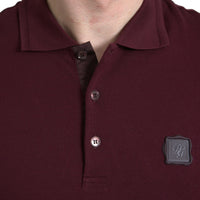 Dolce & Gabbana Elegant Maroon Cotton Blend Polo Tee