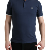 Dolce & Gabbana Elegant Crown Embroidered Polo T-Shirt