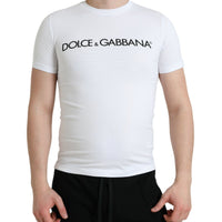 Dolce & Gabbana Elegant White Logo Crewneck Tee