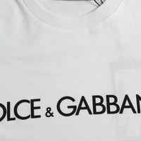 Dolce & Gabbana Elegant White Logo Crewneck Tee