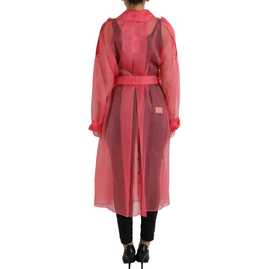 Dolce & Gabbana Elegant Pink Silk Long Jacket