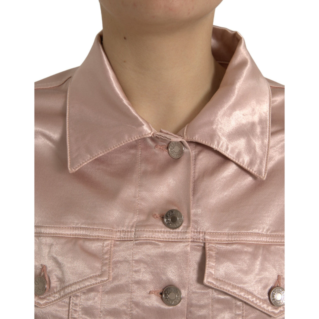 Dolce & Gabbana Elegant Pink Cropped Denim Jacket