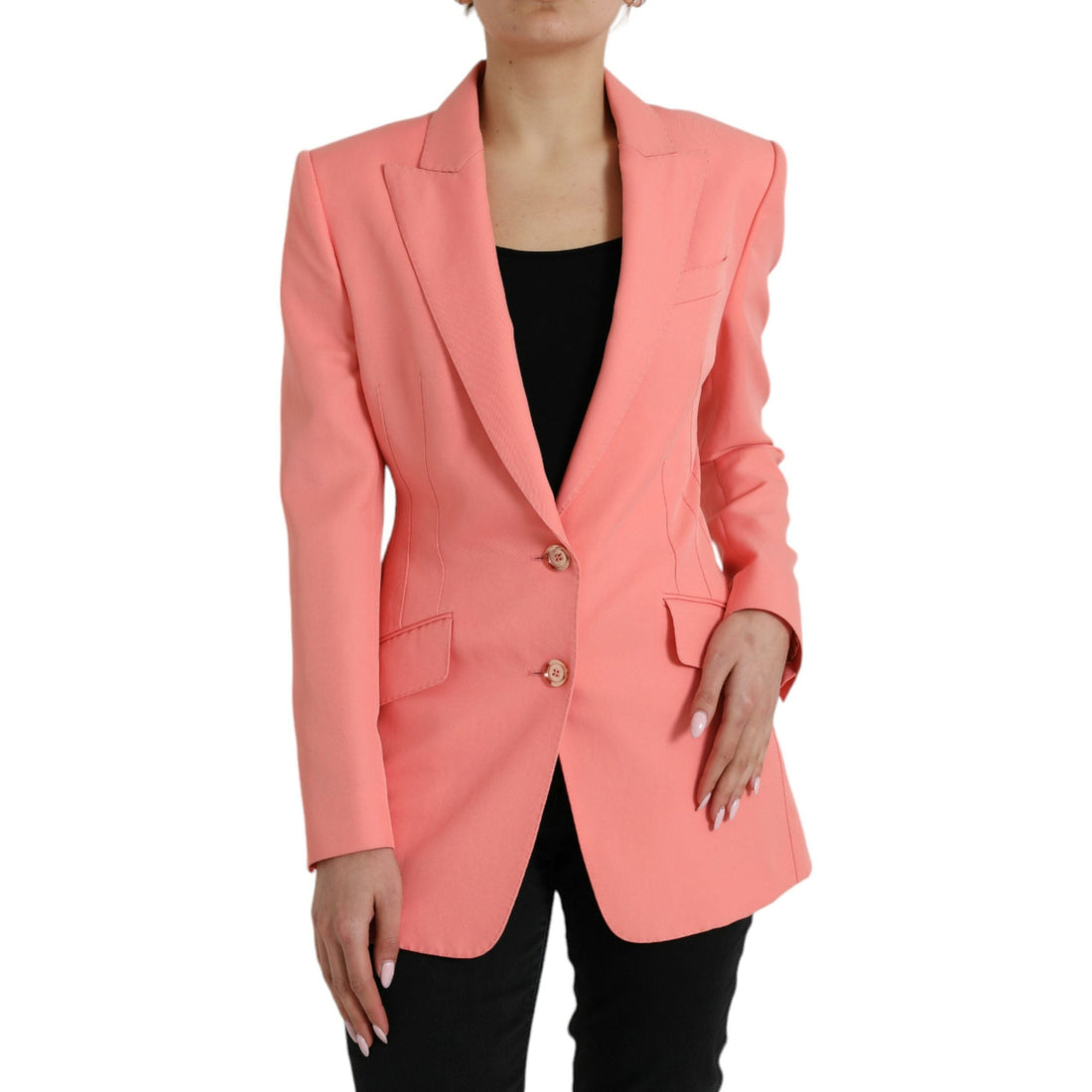 Dolce & Gabbana Chic Pink Peak Lapel Blazer