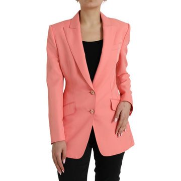 Dolce & Gabbana Chic Pink Peak Lapel Blazer