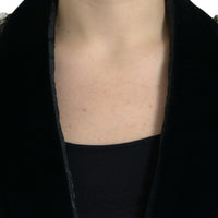 Dolce & Gabbana Elegant Embellished Black Overcoat Jacket