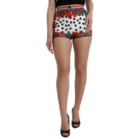 Dolce & Gabbana Multicolor Silk High Waist Hot Pants