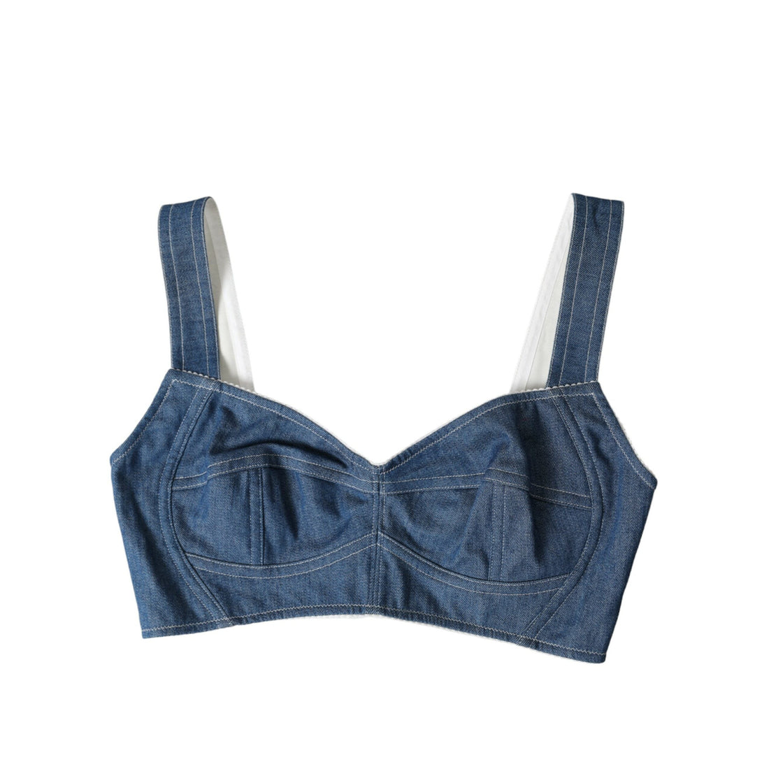 Dolce & Gabbana Elegant Blue Bustier Crop Top