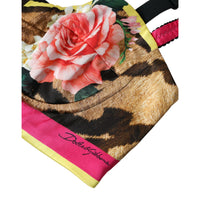 Dolce & Gabbana Floral Silk Blend Bustier Crop Top