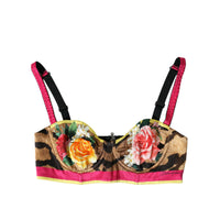 Dolce & Gabbana Floral Silk Blend Bustier Crop Top