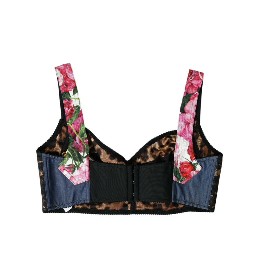 Dolce & Gabbana Floral Patchwork Bustier Crop Top