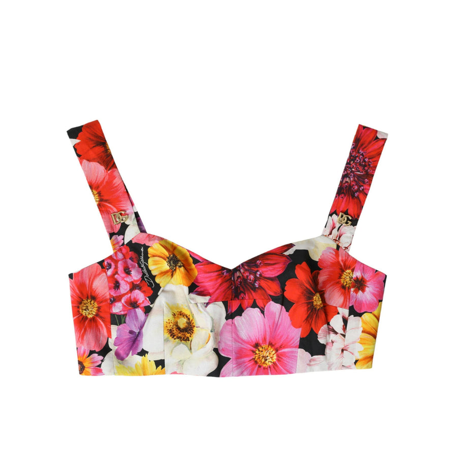 Dolce & Gabbana Exquisite Floral Bustier Crop Top