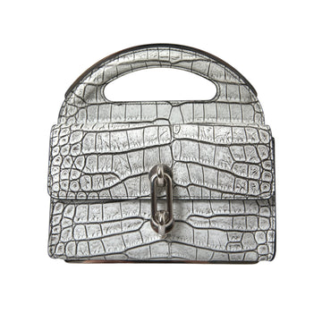 Balenciaga Metallic Silver Alligator Leather Mini Bag