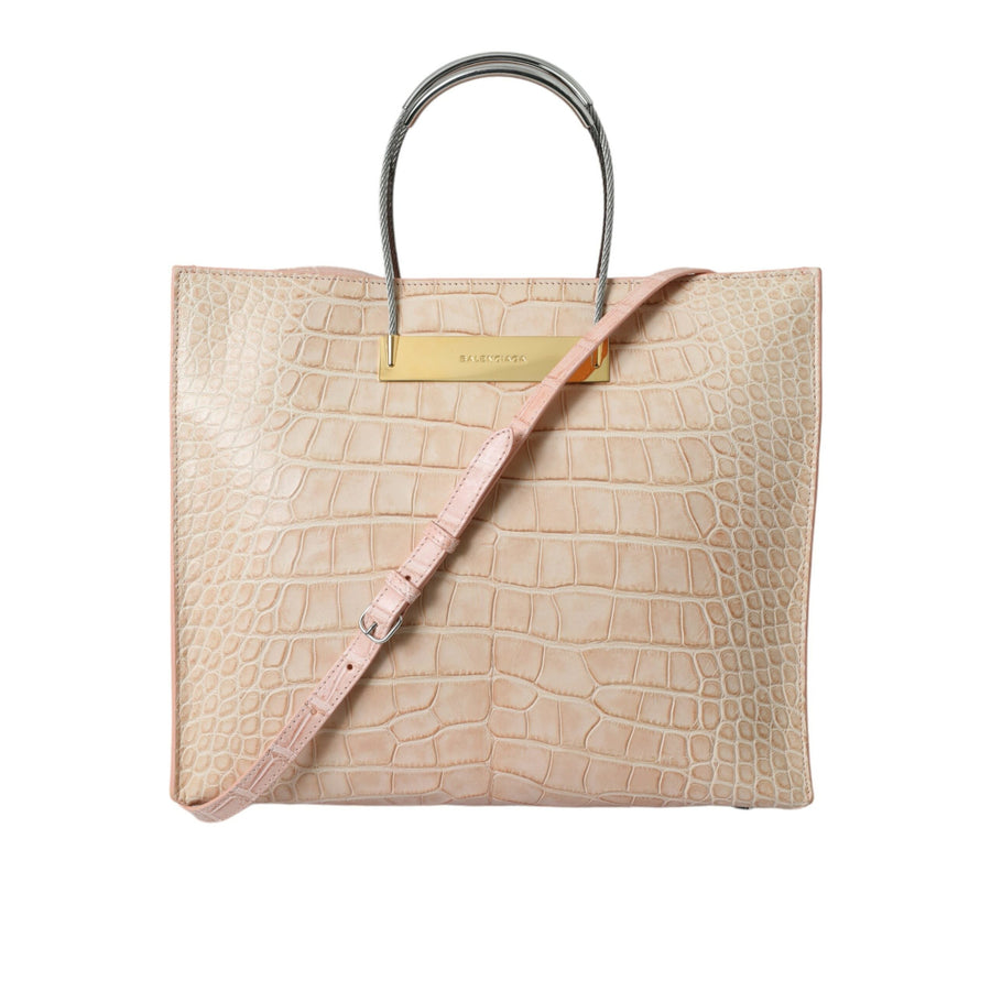 Balenciaga Alligator Leather Chic Pink Tote Bag