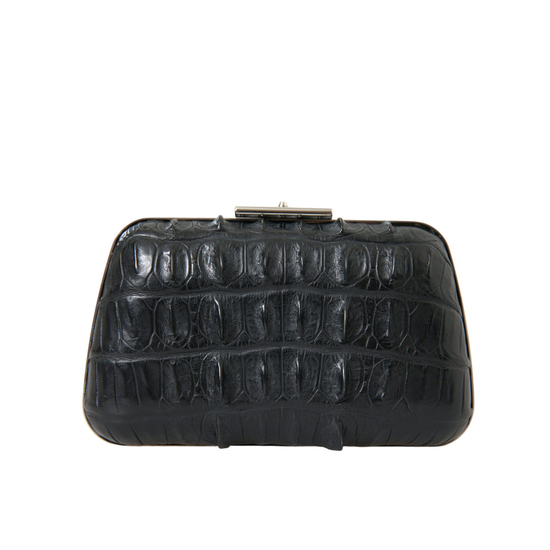 Balenciaga Elegant Crocodile Leather Evening Clutch