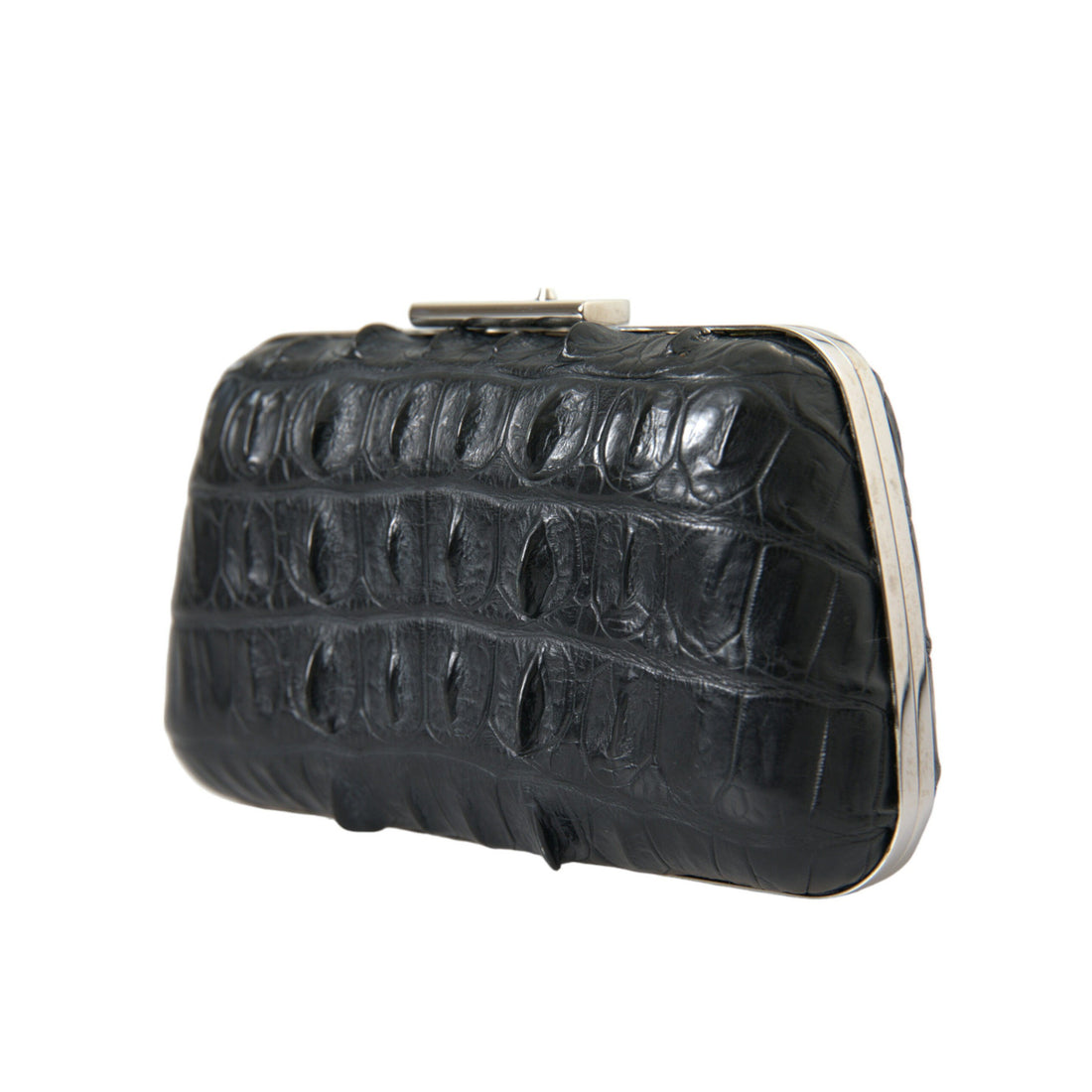 Balenciaga Elegant Crocodile Leather Evening Clutch