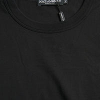 Dolce & Gabbana Black Logo Embossed Crew Neck Short Sleeves T-shirt