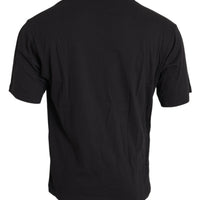 Dolce & Gabbana Black Printed Pocket Cotton Crewneck T-shirt