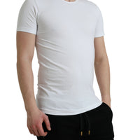 Dolce & Gabbana White Cotton Round Neck Crewneck Underwear T-shirt